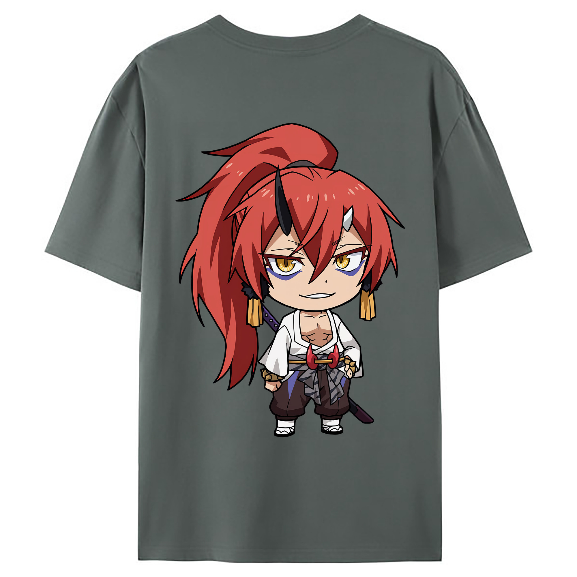 （画像用） 転スラ Regarding Reincarnated to Slime 綿100％ メンズ半袖Tシャツ（バックプリント） 通気性